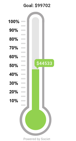 Thermometer showing donation progress