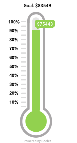 Thermometer showing donation progress