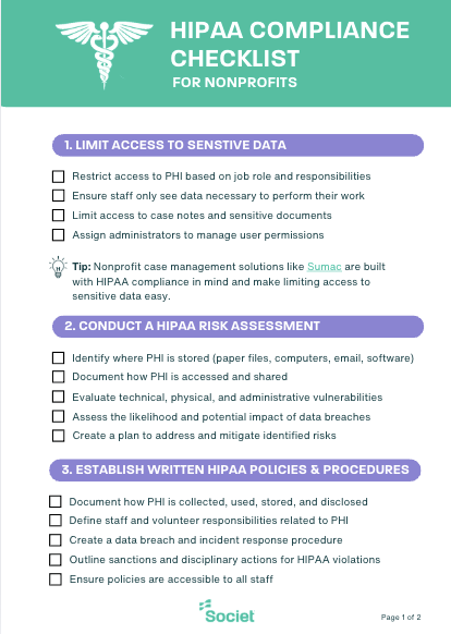 HIPAA Compliance Checklist Nonprofit