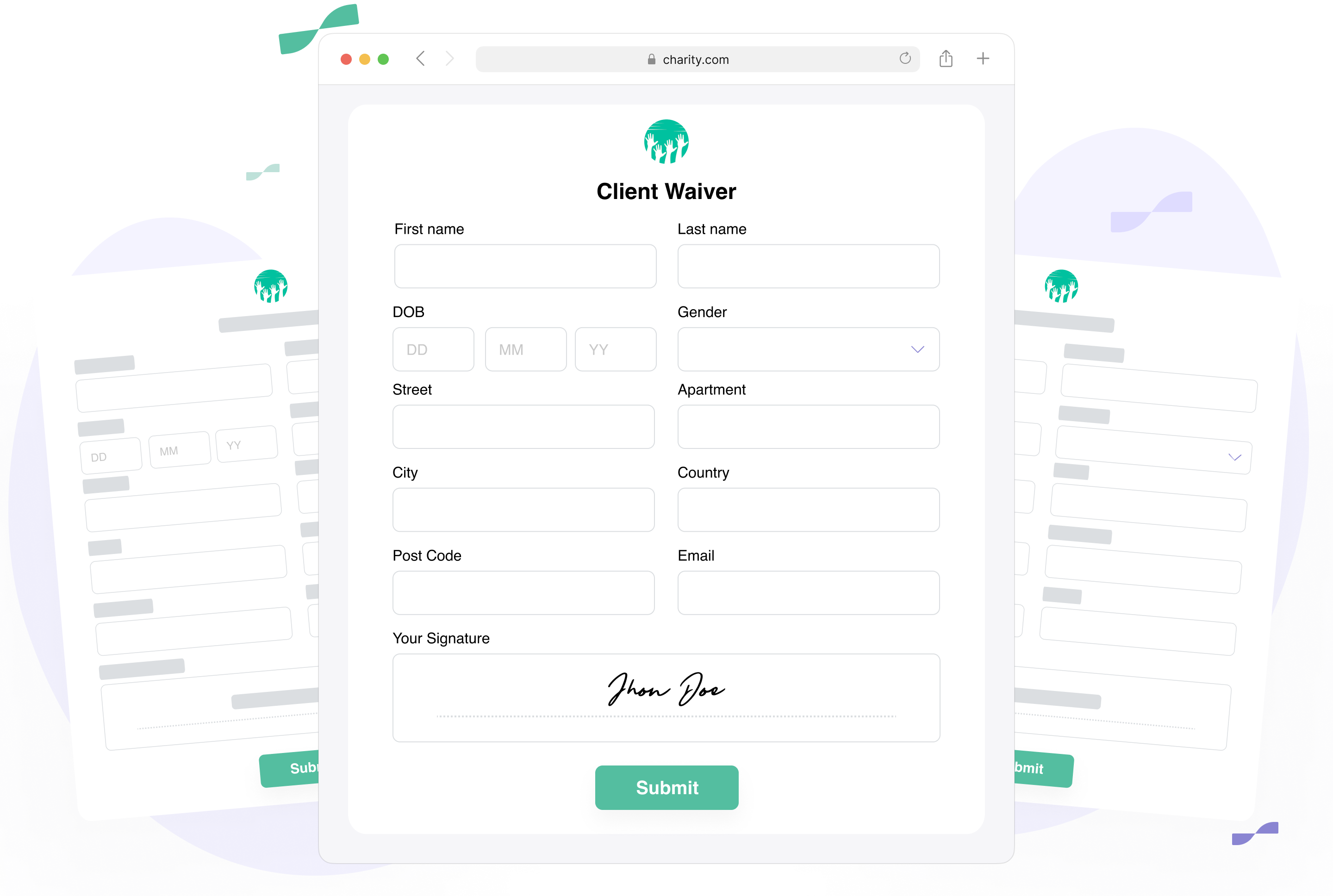 Nonprofit Case Mangement Software Client e-Signature Forms
