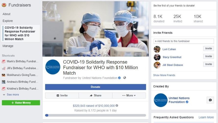 facebook fundraising