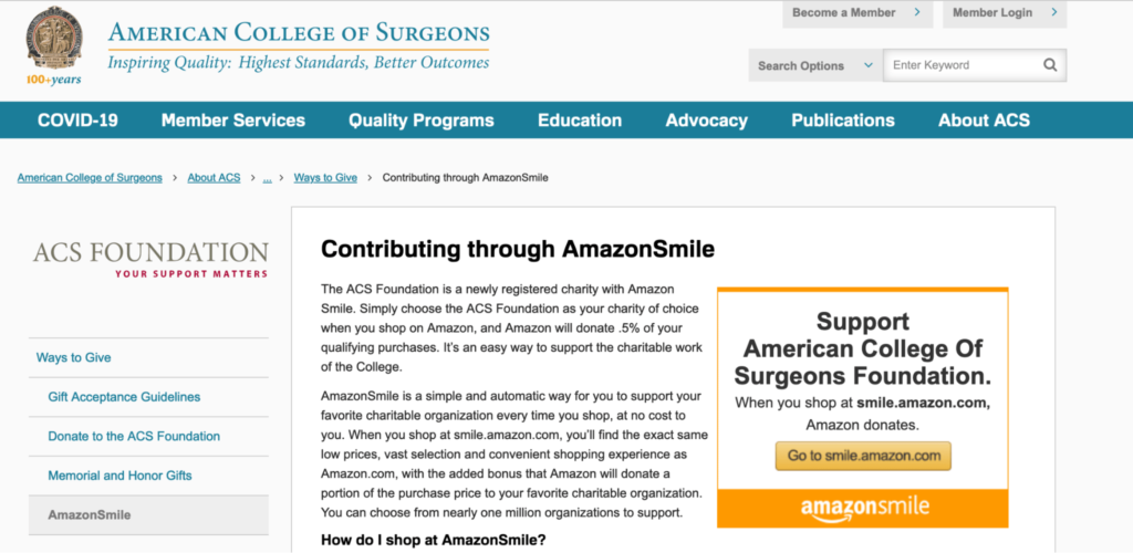 online fundraising ideas contributing through amazon smile