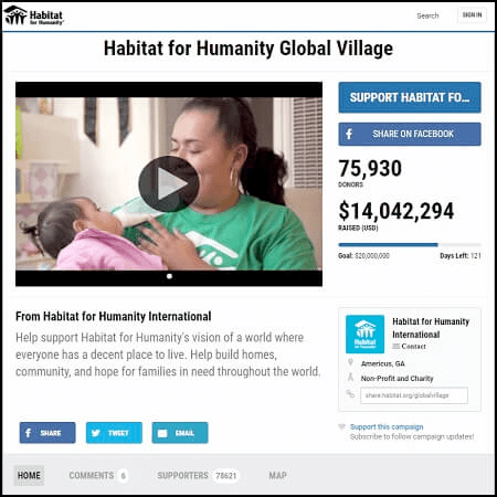 idées de collecte de fonds en ligne habitat for humanity global village