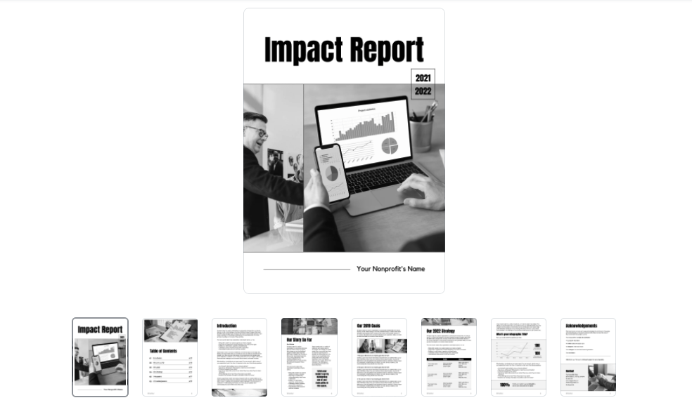 Modèle de rapport annuel d'une organisation à but non lucratif et exemples Rapport d'impact